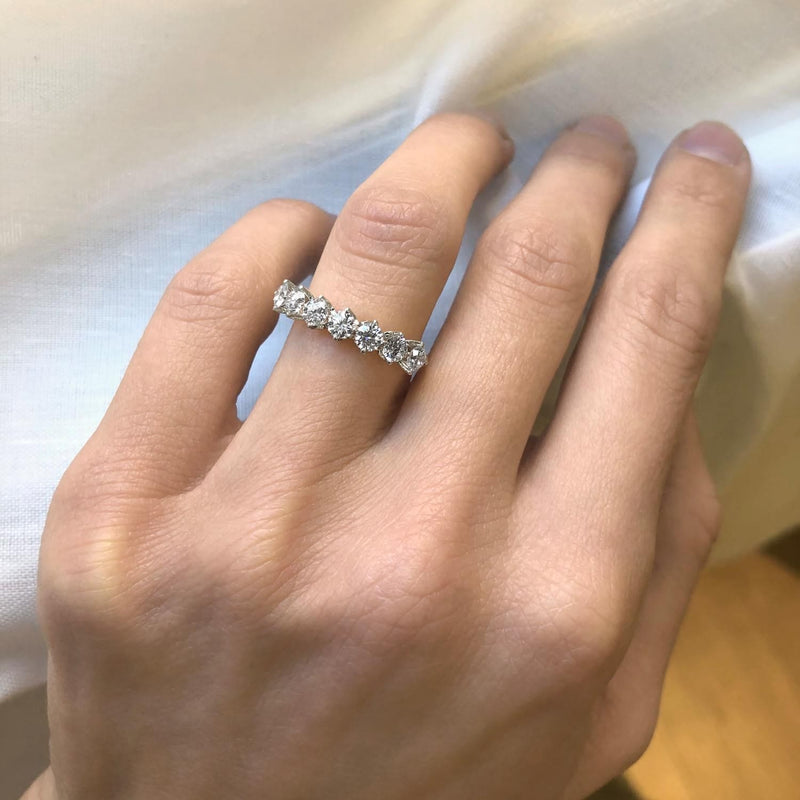 Round Cut Floating Lab Grown Diamond Wedding Ring