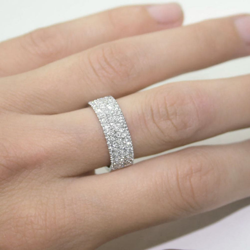 0.70 Carat Thin Micro Pave 5.8mm Natural Diamond Wedding Ring