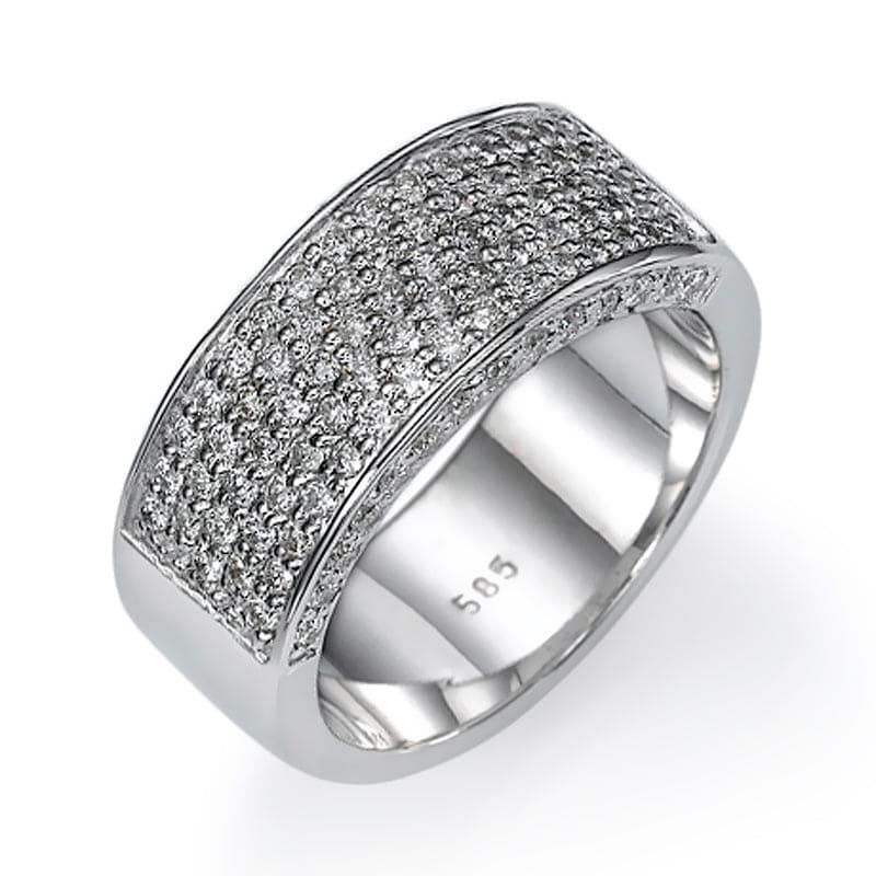 1.20 Carat Micro Pave 6mm Lab Grown Diamond Wedding Ring - Featured Image