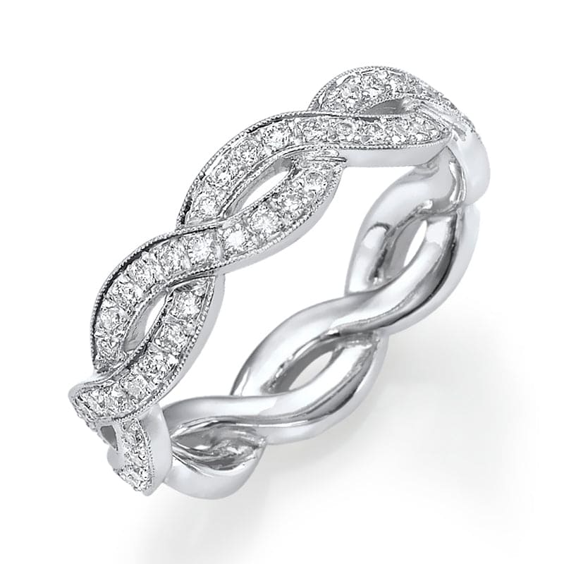 0.50 Carat Crossover 5mm Natural Diamond Wedding Ring