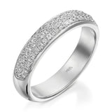 0.50 Carat Micro Pave 4.4mm Natural Diamond Wedding Ring