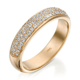 0.50 Carat Micro Pave 4.4mm Natural Diamond Wedding Ring