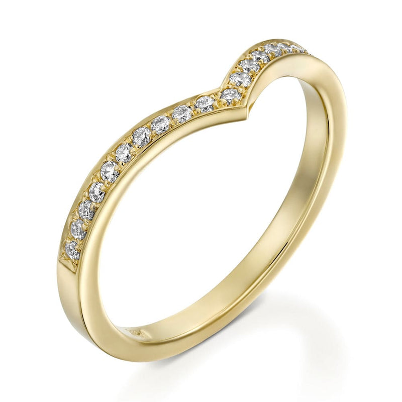 0.20 Carat Chevron 1.6mm Natural Diamond Wedding Ring