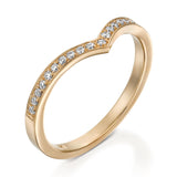 0.20 Carat Chevron 1.6mm Natural Diamond Wedding Ring