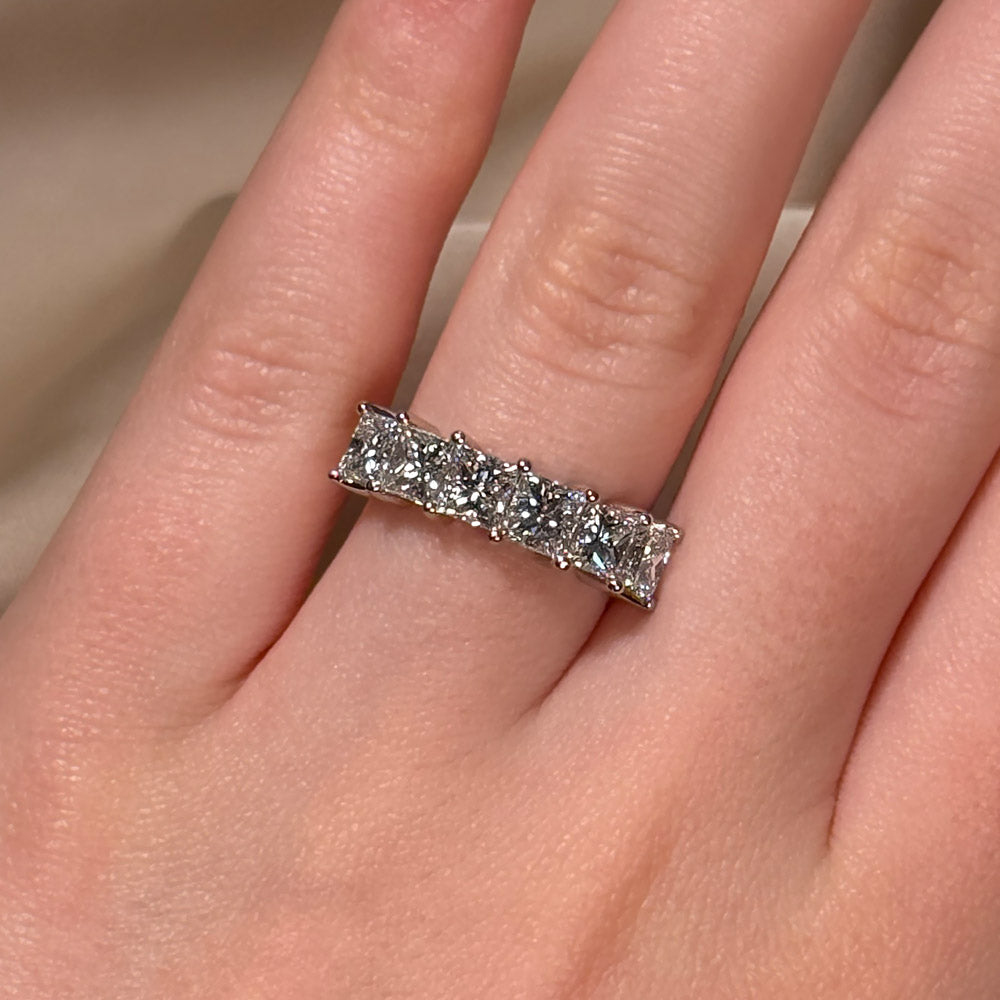 3 Carat Shared Prong 4.2mm Princess Cut Lab Grown Diamond Wedding Ring