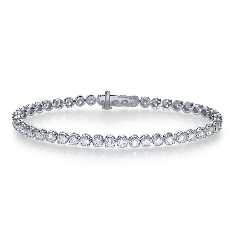 1.70 Carat Dainty Round Cut Natural Diamond Tennis Bracelet