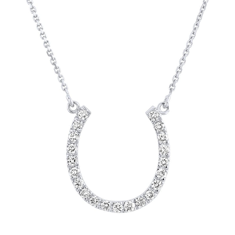 0.20ct Horseshoe Shaped Pendant Diamond Necklace