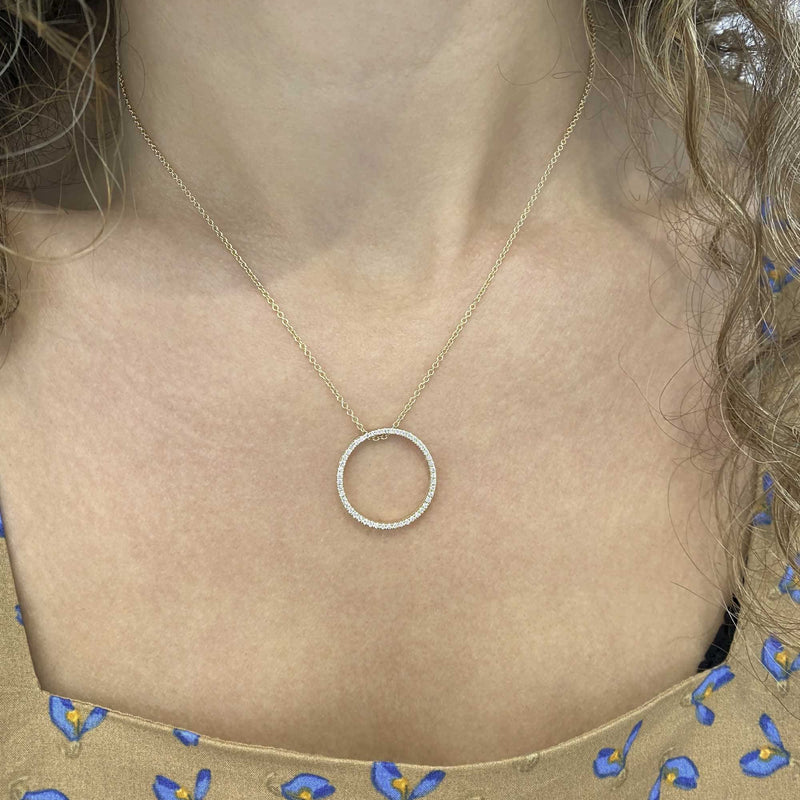 0.40ct Circle of Life Shaped Pendant Diamond Necklace