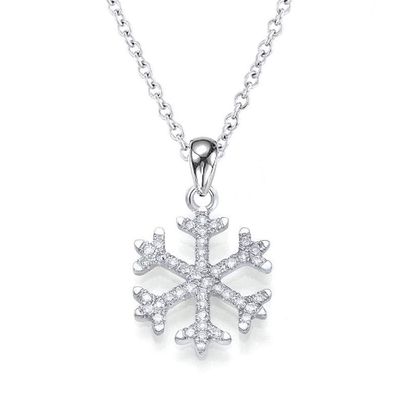0.30ct Snowflake Shaped Pendant Diamond Necklace