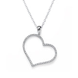 0.50ct Big Heart Shaped Pendant Diamond Necklace