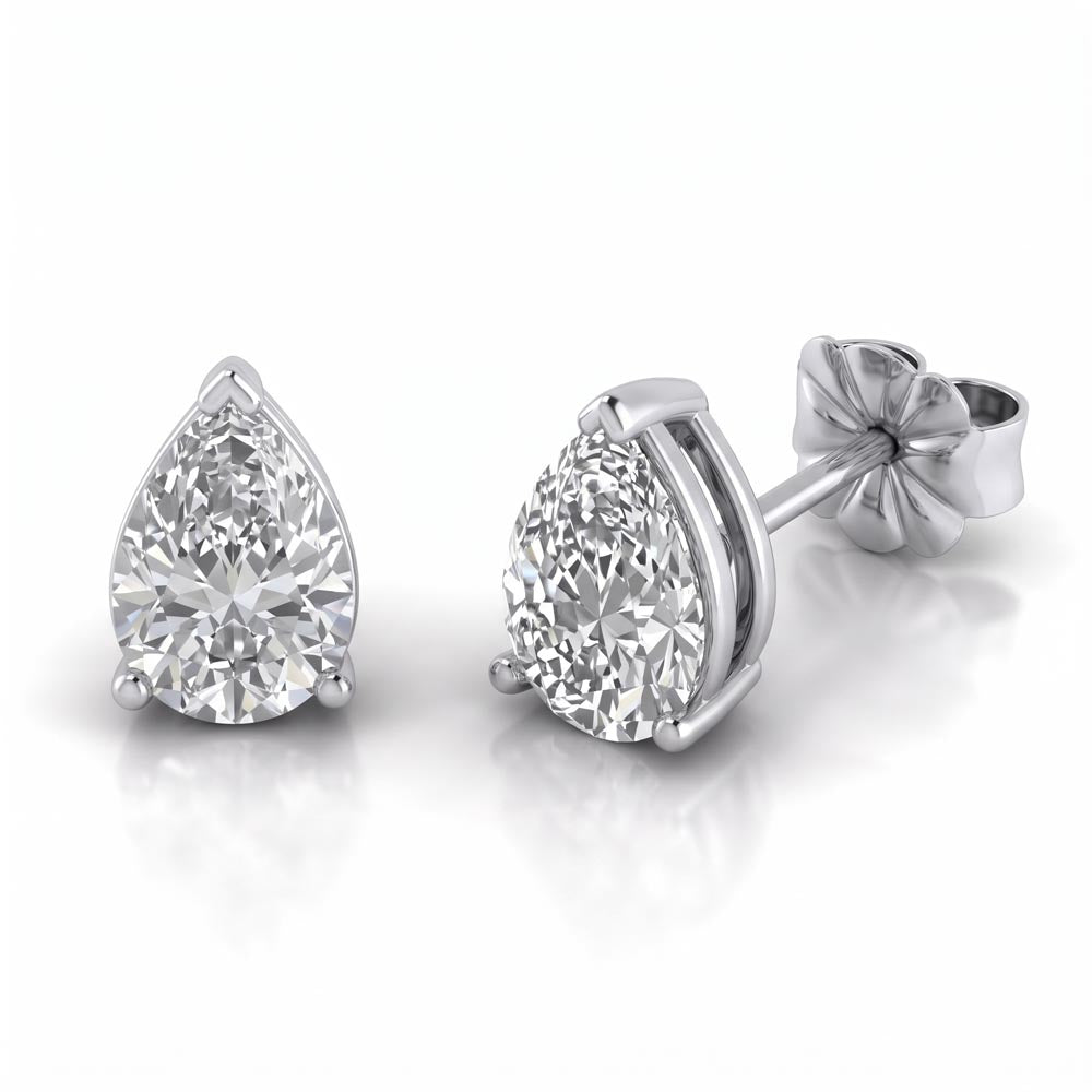 Pear Cut Lab Grown Diamond Stud Earrings