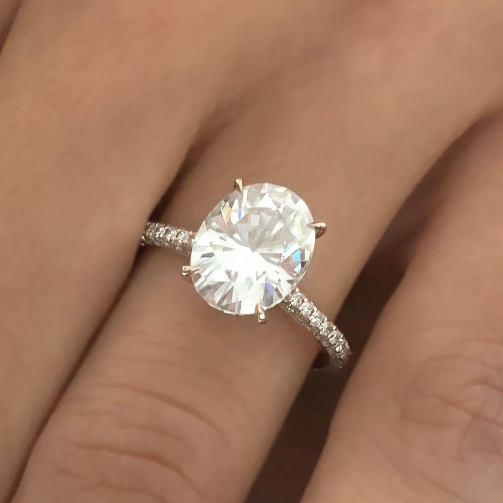 Hailey Hidden Halo Oval Cut Lab Grown Diamond Engagement