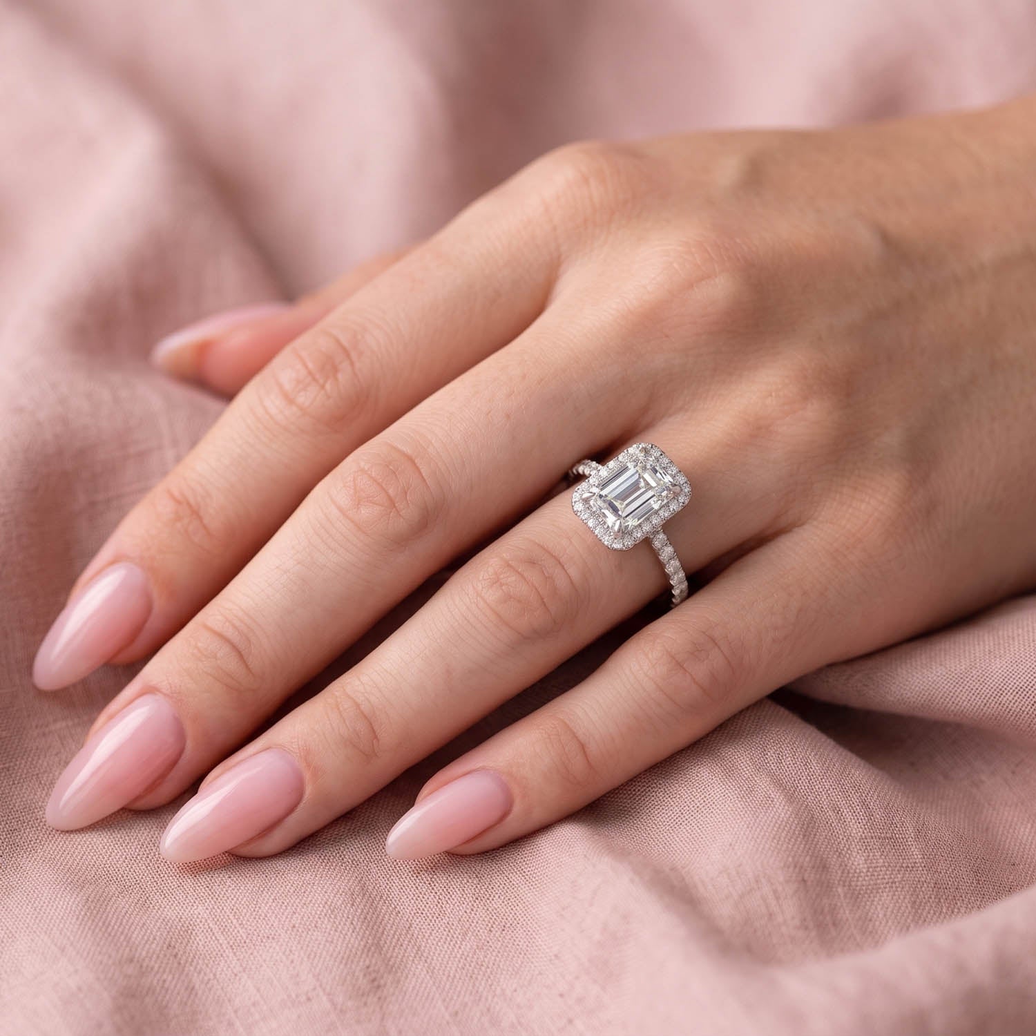 Chatoyant Halo Lab Grown Diamond Engagement Ring