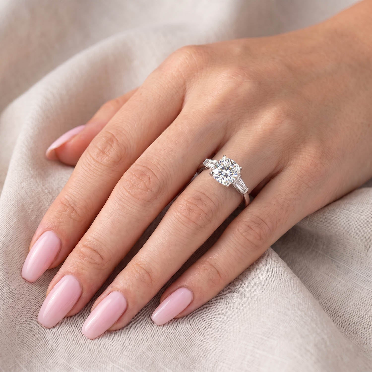 Tyra Unique Three Stone Lab Grown Diamond Engagement Ring