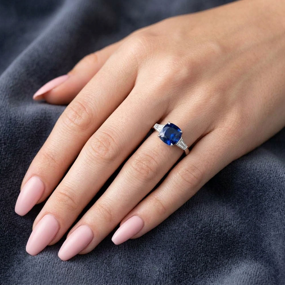 Tyra 3 Carat Natural Blue Sapphire Ring