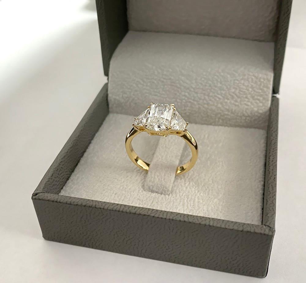 Lena Three Stone Lab Grown Diamond Engagement Ring