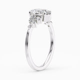 1.70 Carat Oval Shape Snowdrift Blue Sapphire Engagement Ring