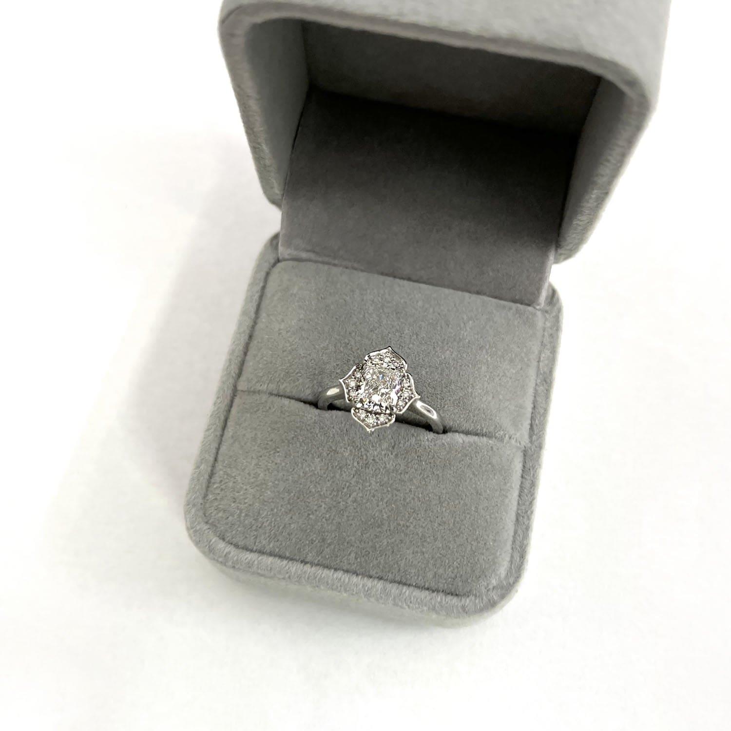 Estelle Scalloped Halo Lab Grown Diamond Engagement Ring