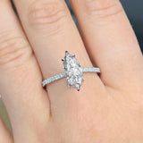 1.90 Carat Marquise Cut Hidden Halo Lab Grown Diamond Engagement Ring