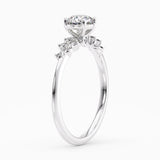 1.45 Carat Round Shape Snowdrift Blue Sapphire Engagement Ring