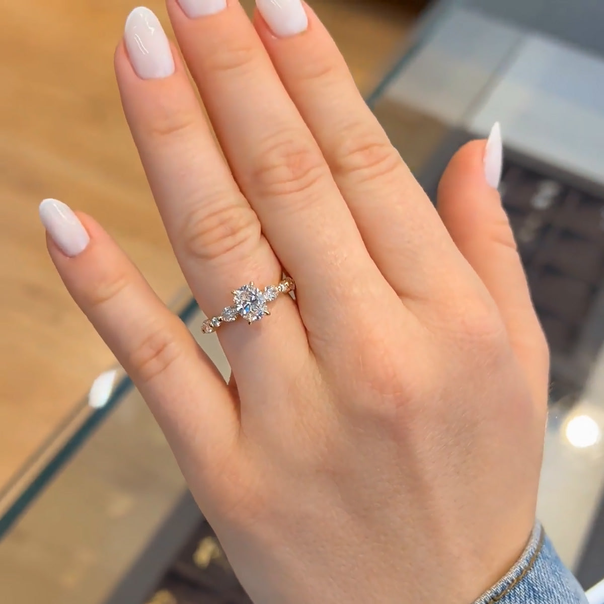 Fay Shared Prong GIA Natural Diamond Engagement Ring