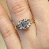 2 Carat Emerald Cut Three Stone Lab Grown Diamond Engagement Ring