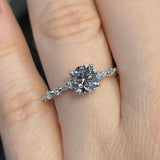 Round Cut Shared Prong Moissanite Engagement Ring