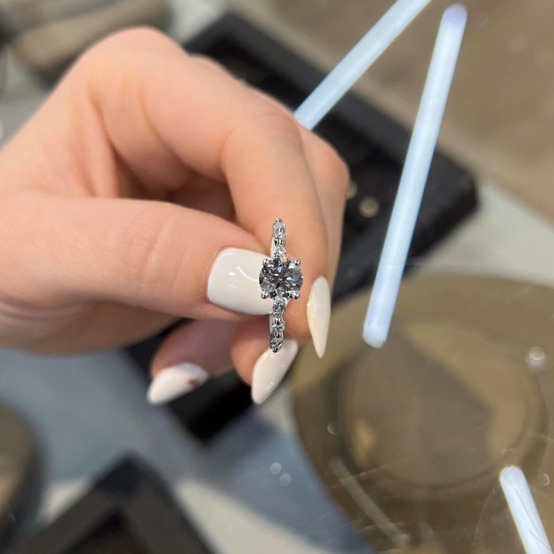 1.40 Carat Round Cut Shared Prong Lab Grown Diamond Engagement Ring