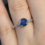 1.60 Carat Round Shape Shared Prong Blue Sapphire Engagement Ring