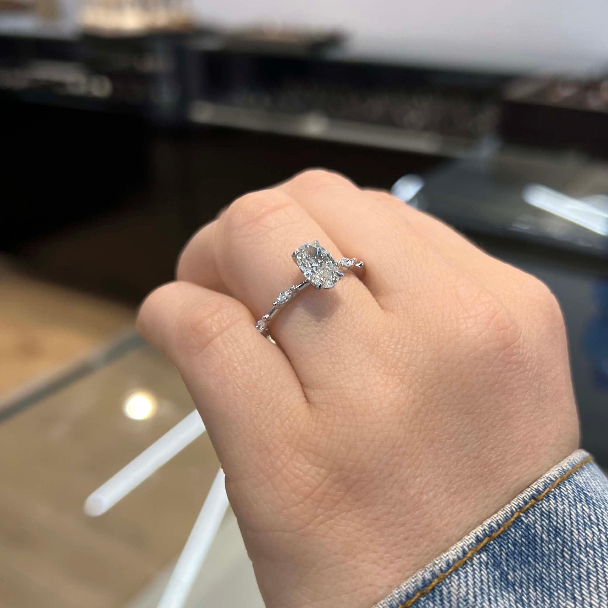 Elaine Shared Prong Lab Grown Diamond Engagement Ring