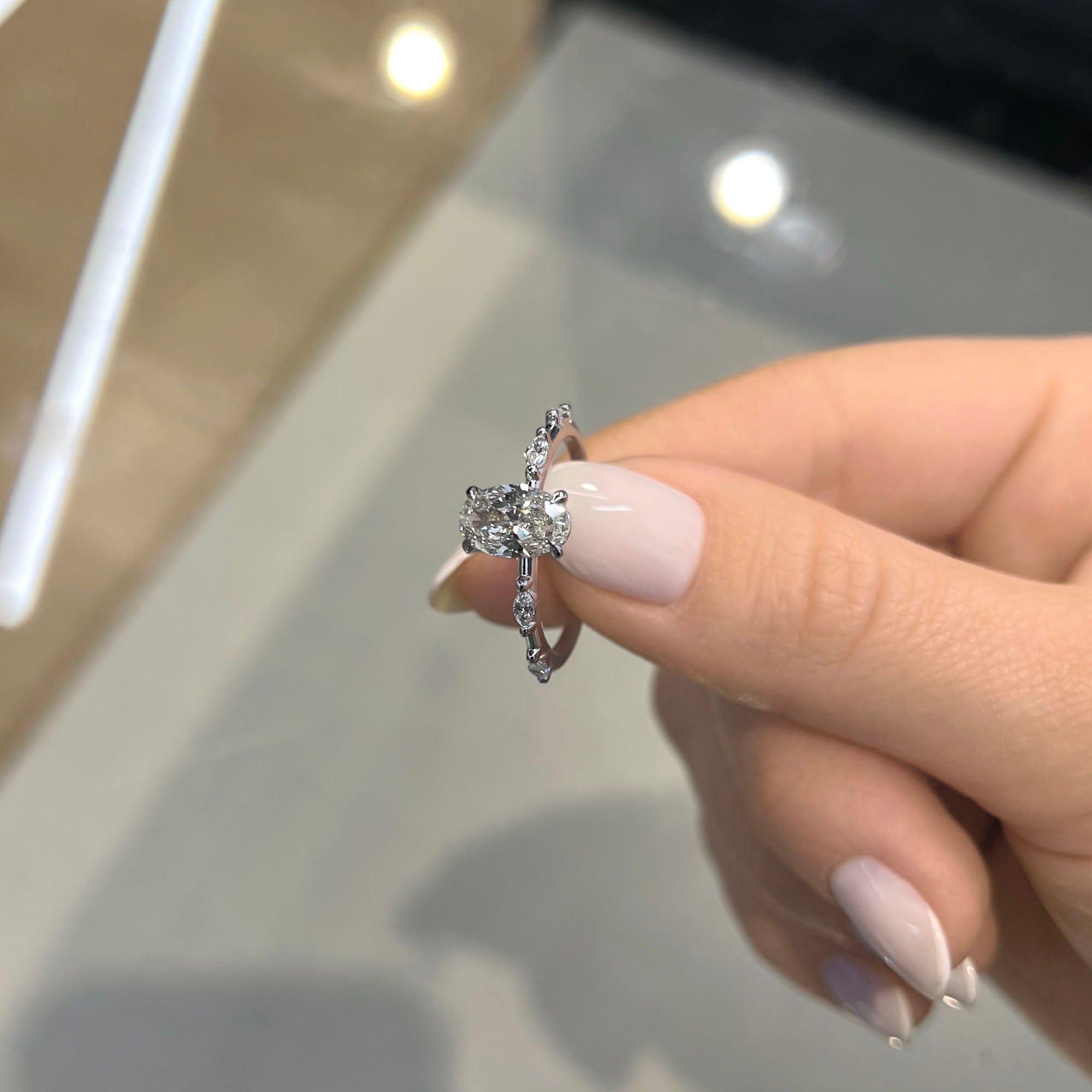 Elaine Shared Prong Lab Grown Diamond Engagement Ring