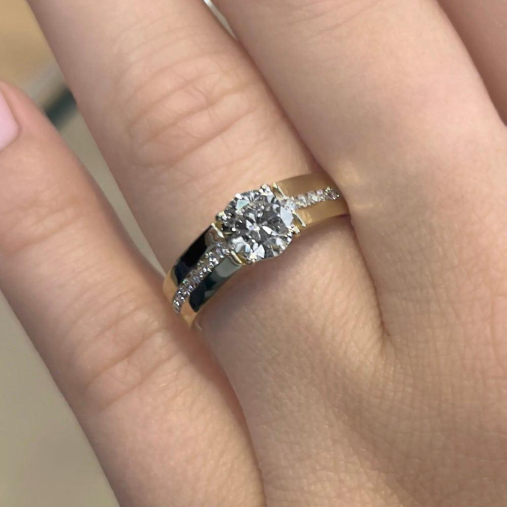 Sierra Wide Band Channel Lab Grown Diamond Engagement Ring - Featured Image