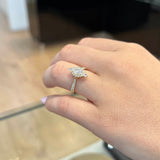 Oval Cut Halo Vintage Lab Grown Diamond Engagement Ring