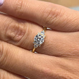 Round Cut Cluster Moissanite Engagement Ring