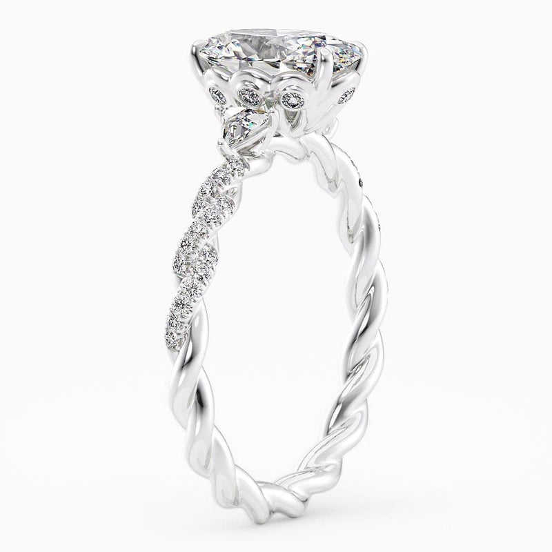 Emerald Cut Vintage Moissanite Engagement Ring