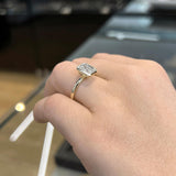 Emerald Cut Bezel Setting Lab Grown Diamond Engagement Ring