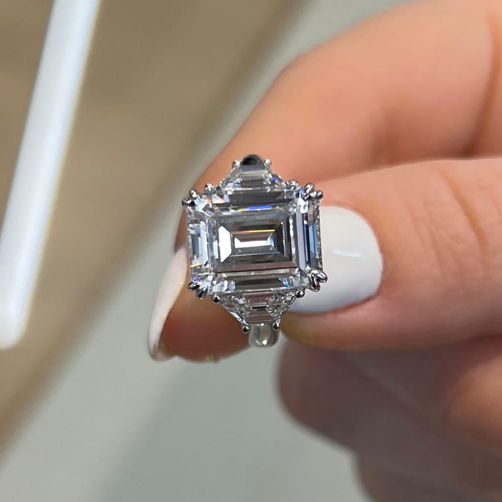 Aria Three Stone Lab Grown Diamond Engagement Ring - Featured Image