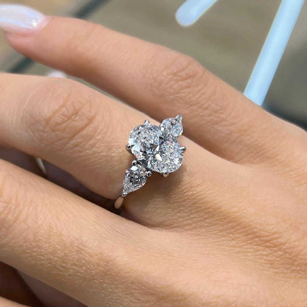 California Three Stone Lab Grown Diamond Engagement Ring - Featured Image