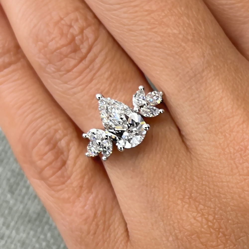 Rayuka Cluster Lab Grown Diamond Engagement Ring - Featured Image