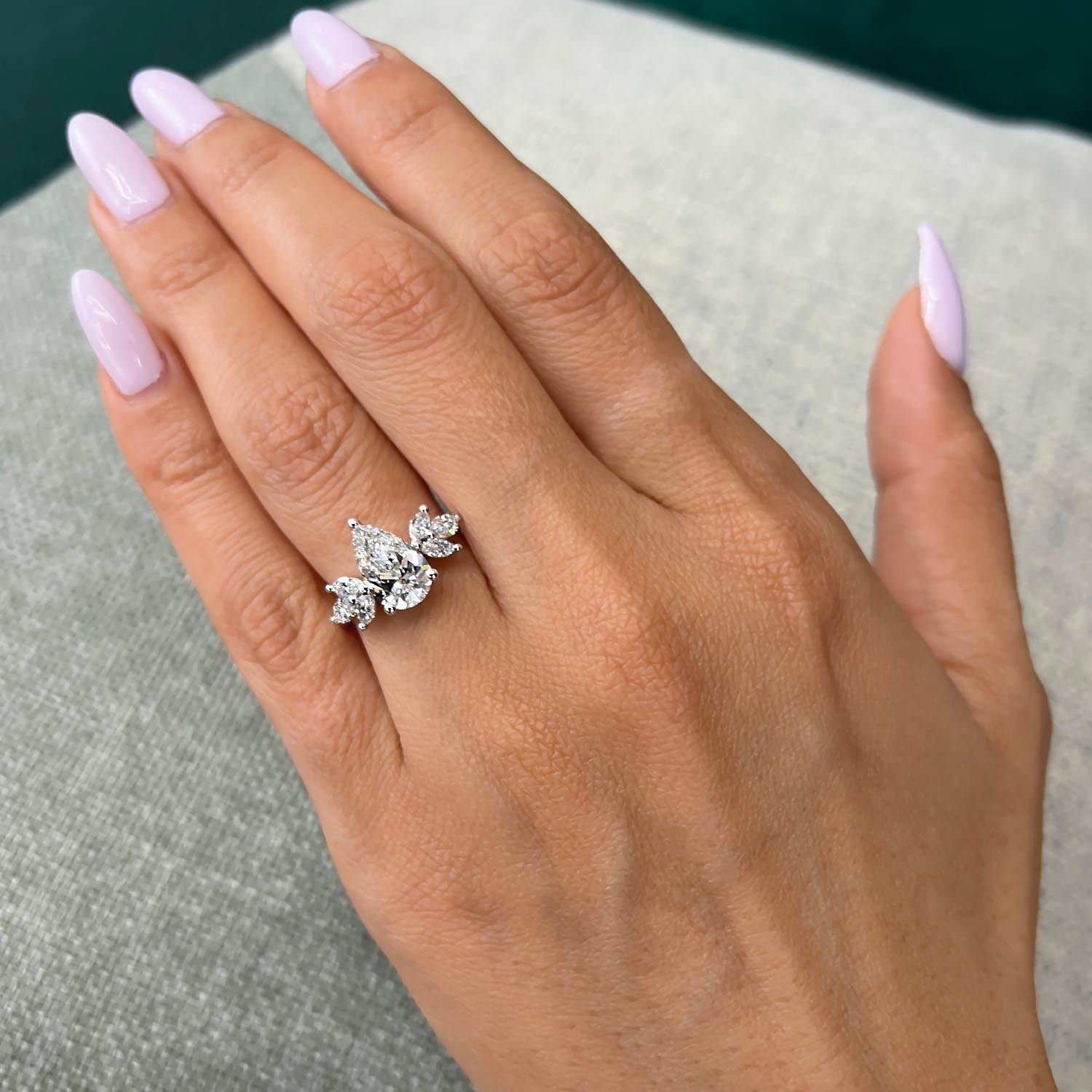 Rayuka Cluster Lab Grown Diamond Engagement Ring