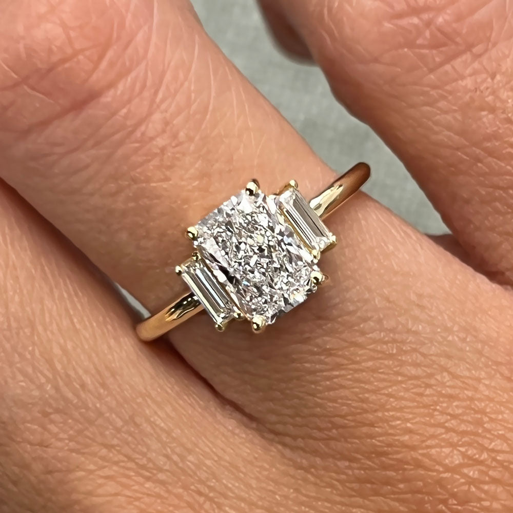 Irie Three Stone Lab Grown Diamond Engagement Ring - Featured Image