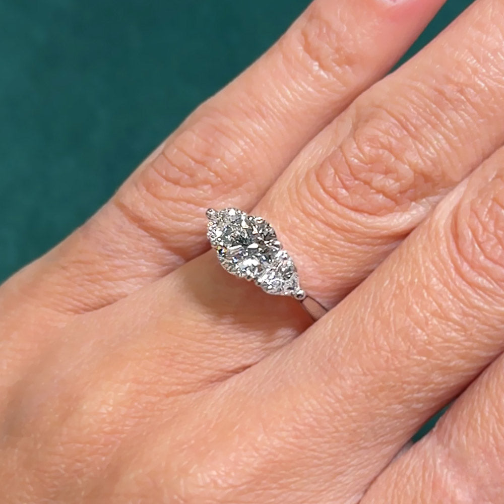 Leia Three Stone Lab Grown Diamond Engagement Ring - Featured Image