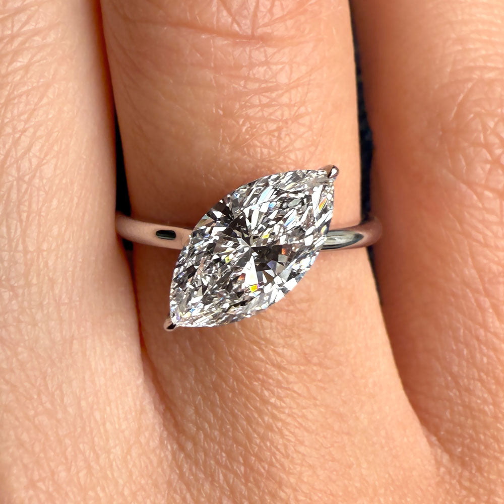 Lyra Tilted Lab Grown Diamond Engagement Ring