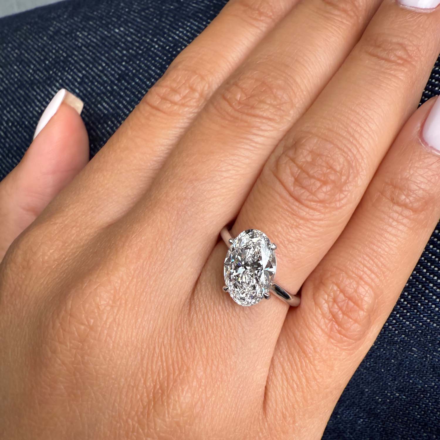 Caspian Tilted Lab Grown Diamond Engagement Ring