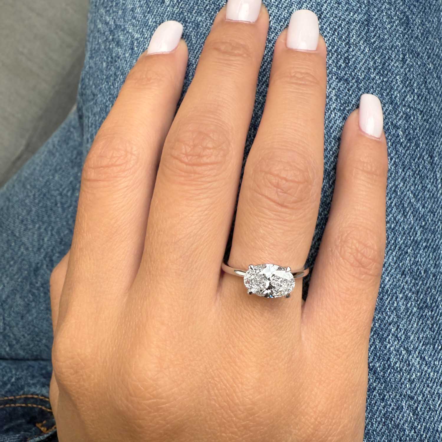 Zephyr East West Lab Grown Diamond Engagement Ring