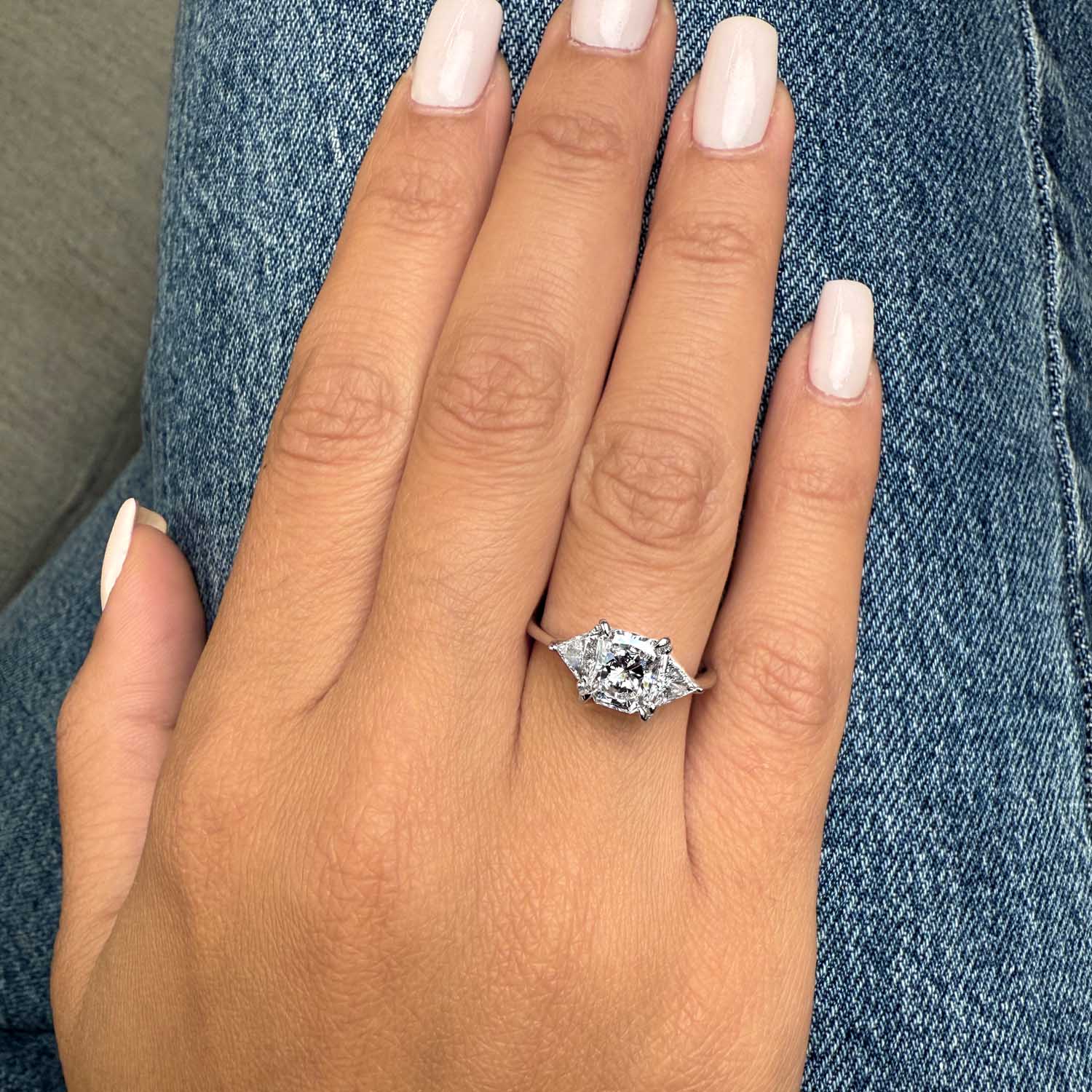 Indigo Three Stone Lab Grown Diamond Engagement Ring