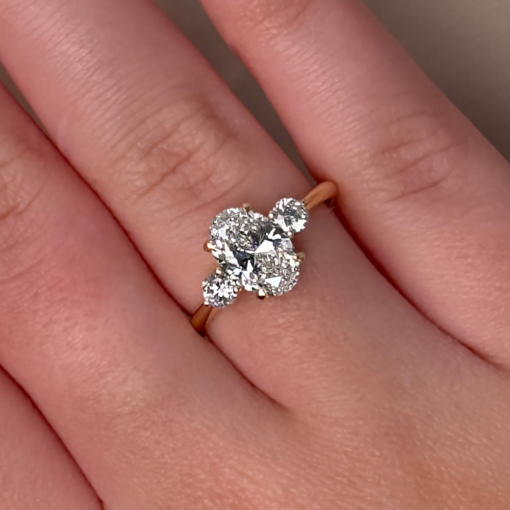 Astrid Three Stone Lab Grown Diamond Engagement Ring