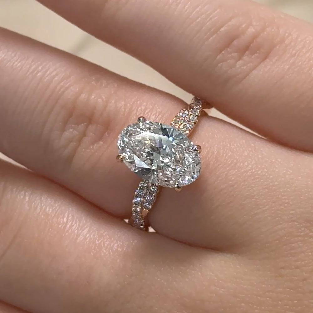 Flora Twist Band Lab Grown Diamond Engagement Ring