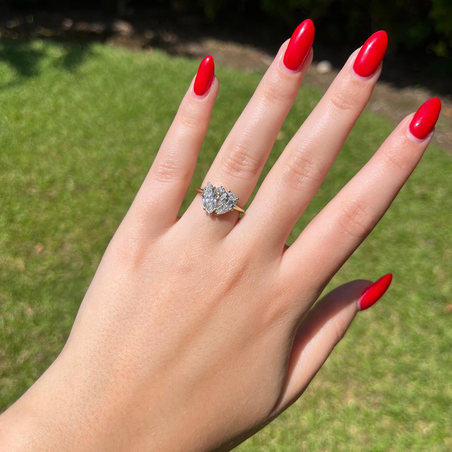 Milo Tilted Two Stone Lab Grown Diamond Engagement Ring