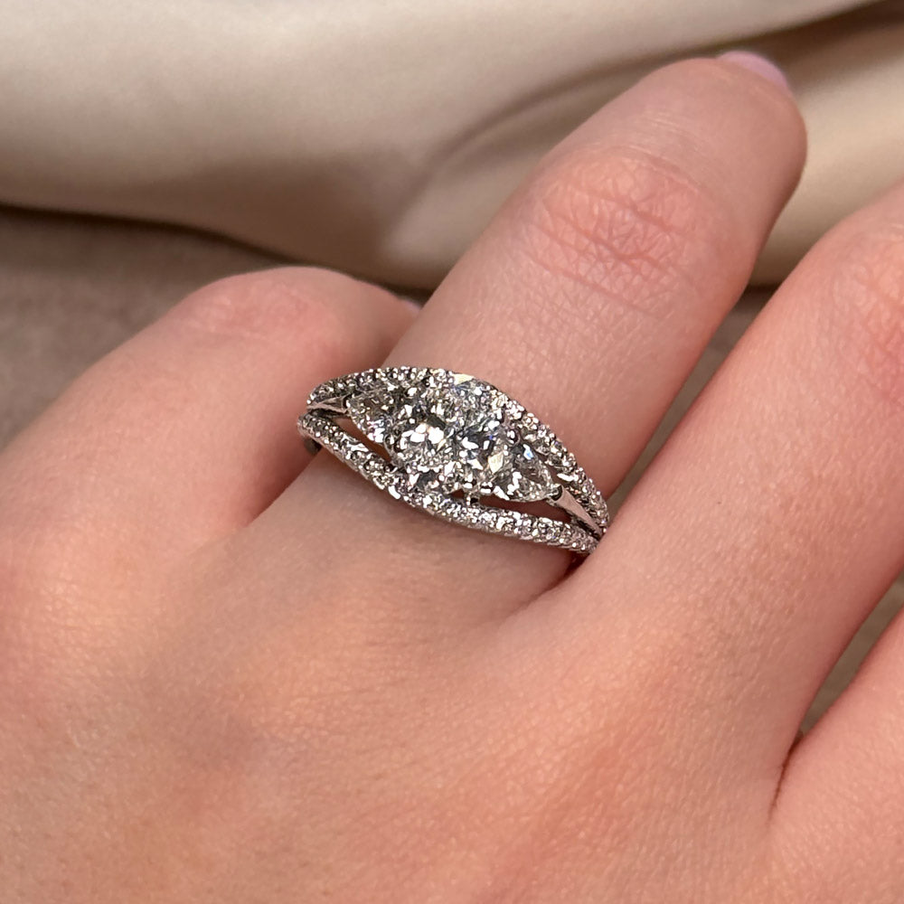 Finnian Three Stone Lab Grown Diamond Engagement Ring - Featured Image